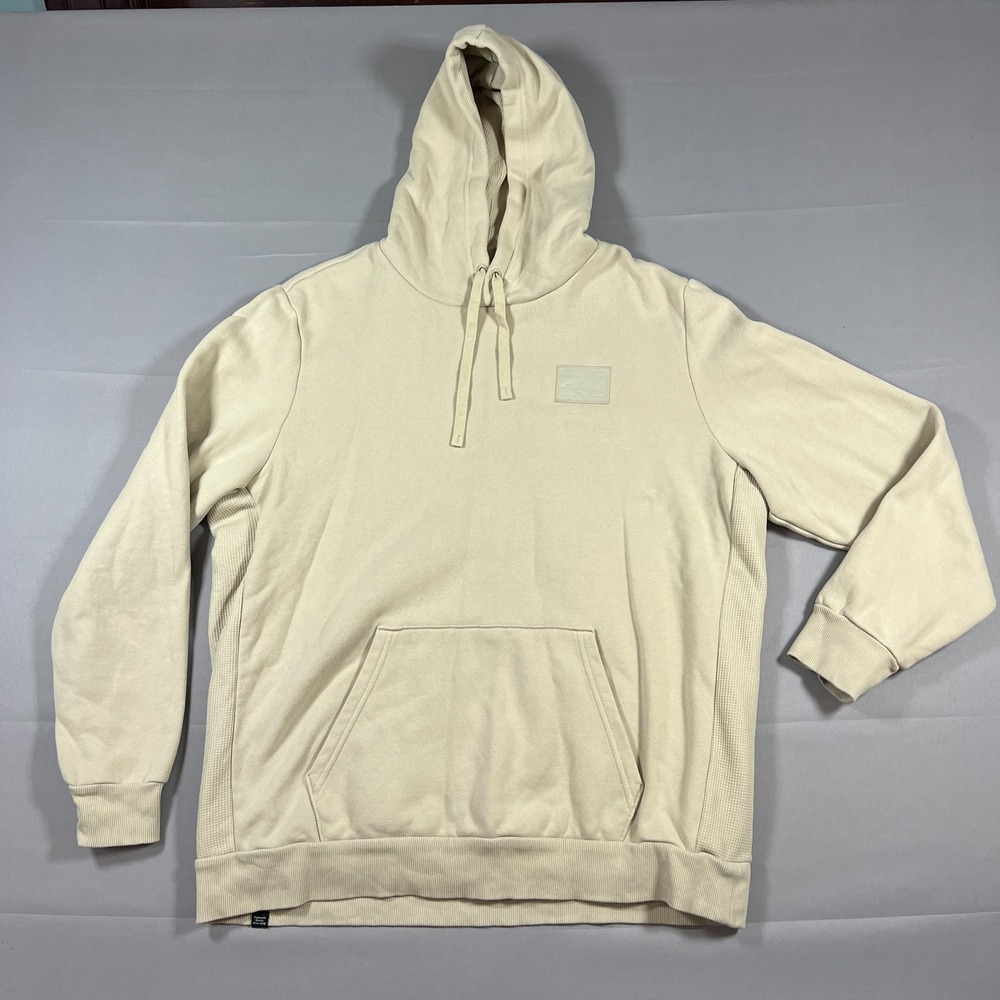 Puma Way 1 Pullover Hoodie Mens XL Beige Fleece Kangaroo Pocket Raglan Sleeve